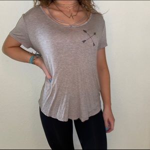 Beige shirt/ soft cover-up